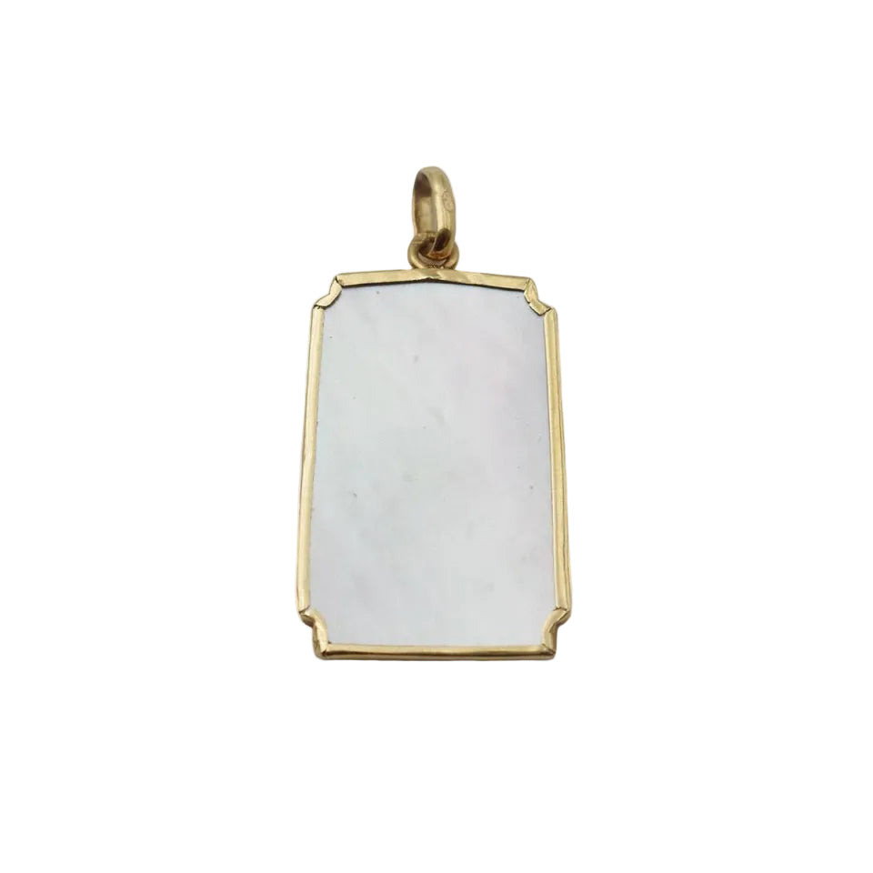Pendentif Vierge Marie Art Deco en or et nacre - Castafiore