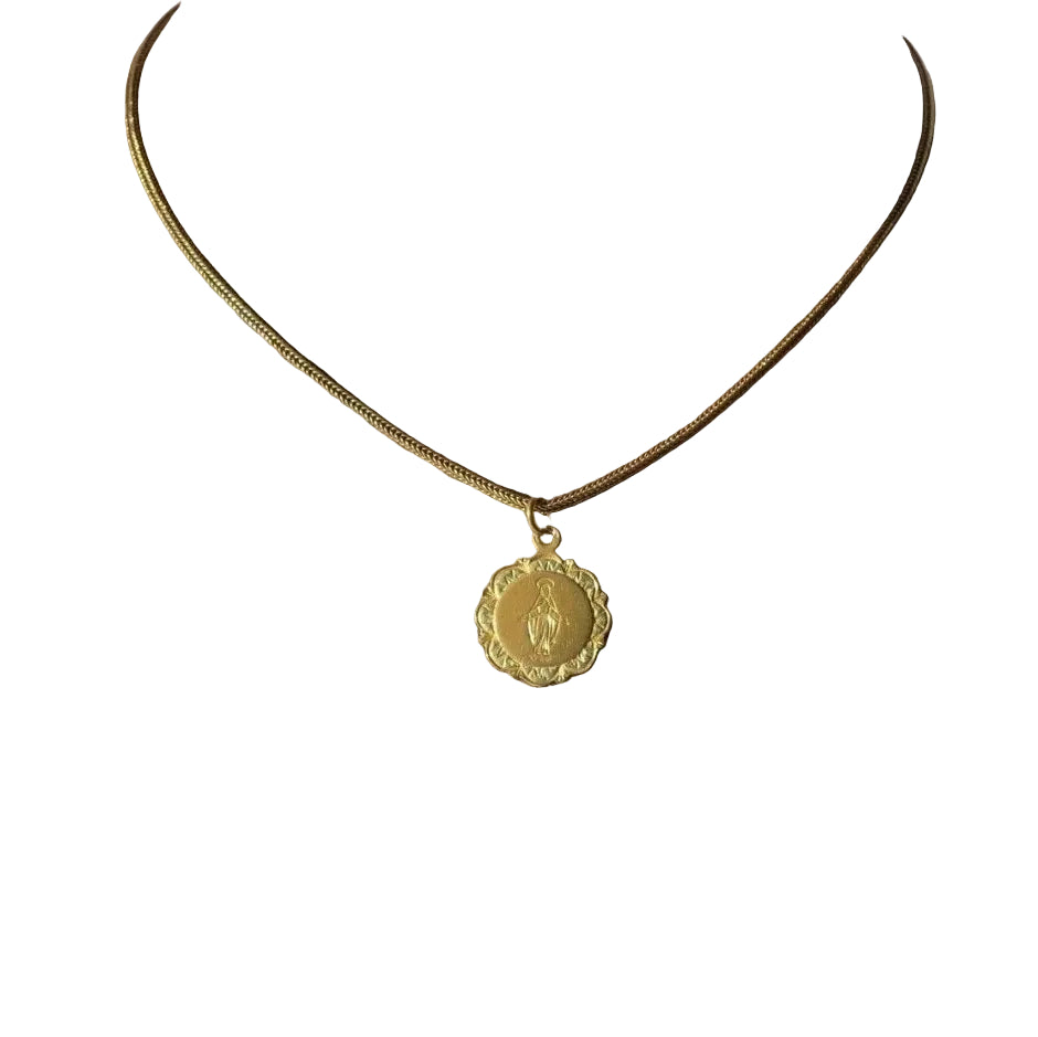 Pendentif Vierge Miraculeuse en or jaune et or vert - Castafiore