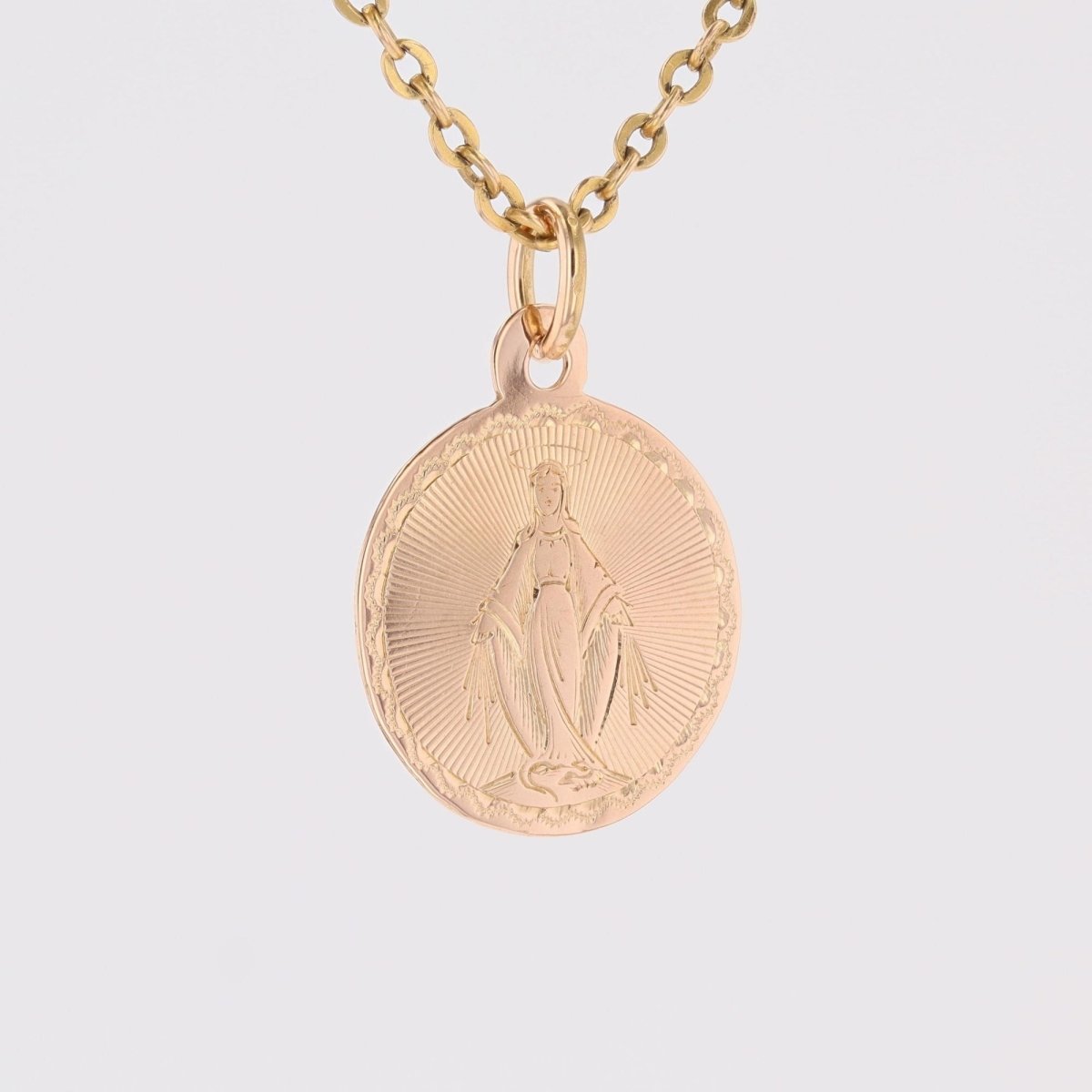 Small antique medal rose gold Miraculous Virgin