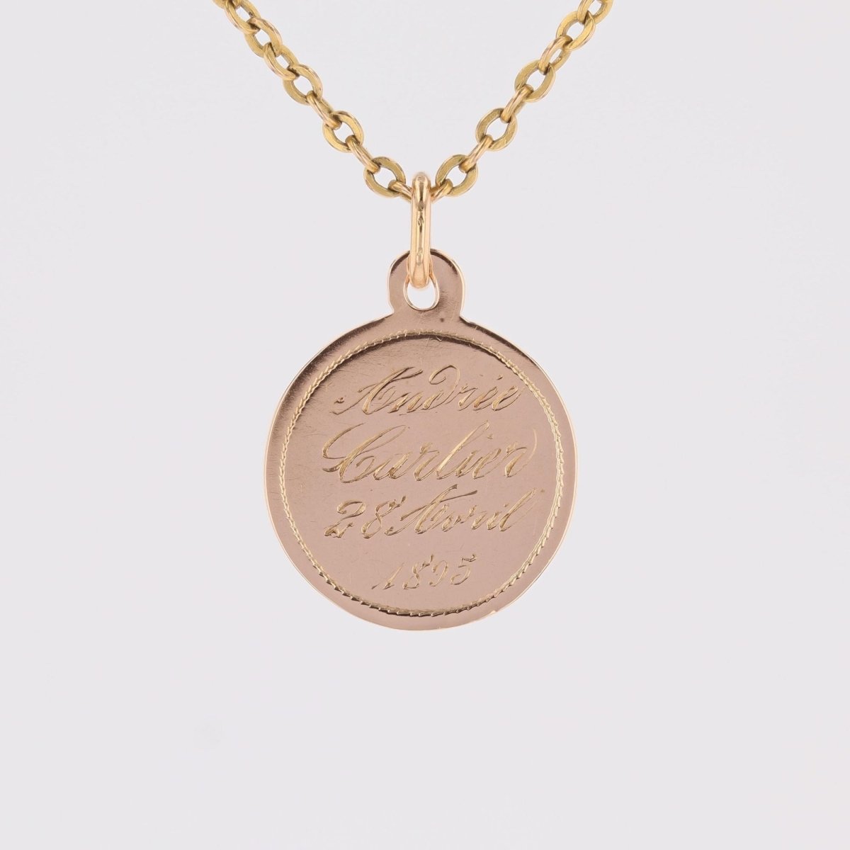Small antique medal rose gold Miraculous Virgin