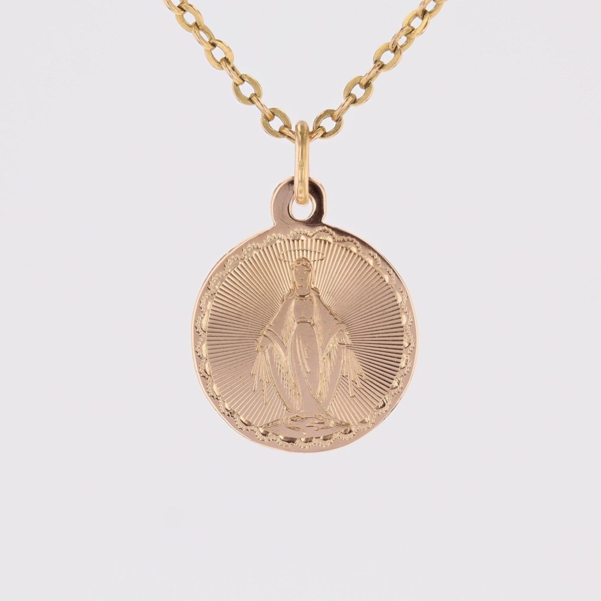 Small antique medal rose gold Miraculous Virgin
