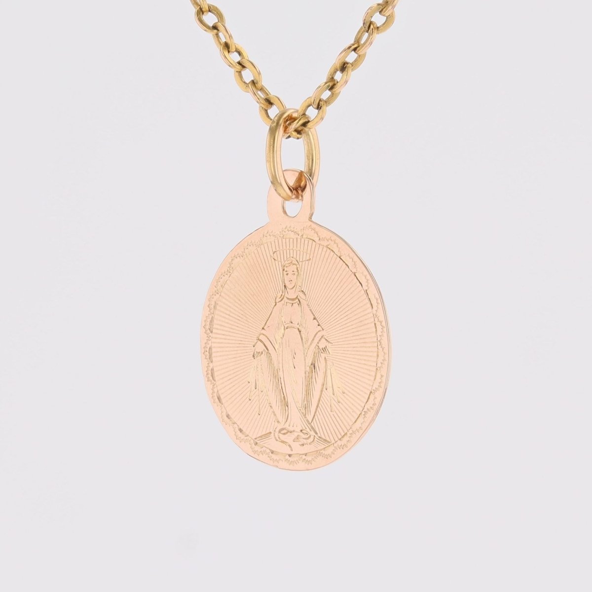 Small antique medal rose gold Miraculous Virgin
