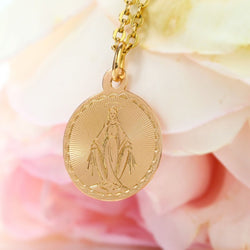 Small antique medal rose gold Miraculous Virgin