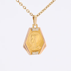 Pendentif Vierge tricolore en or jaune, or rose et or blanc - Castafiore