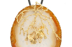 Pendentif Vintage Agate Or Jaune 18 Carats - Castafiore