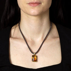 Pendentif VINTAGE Citrine en or jaune - Castafiore