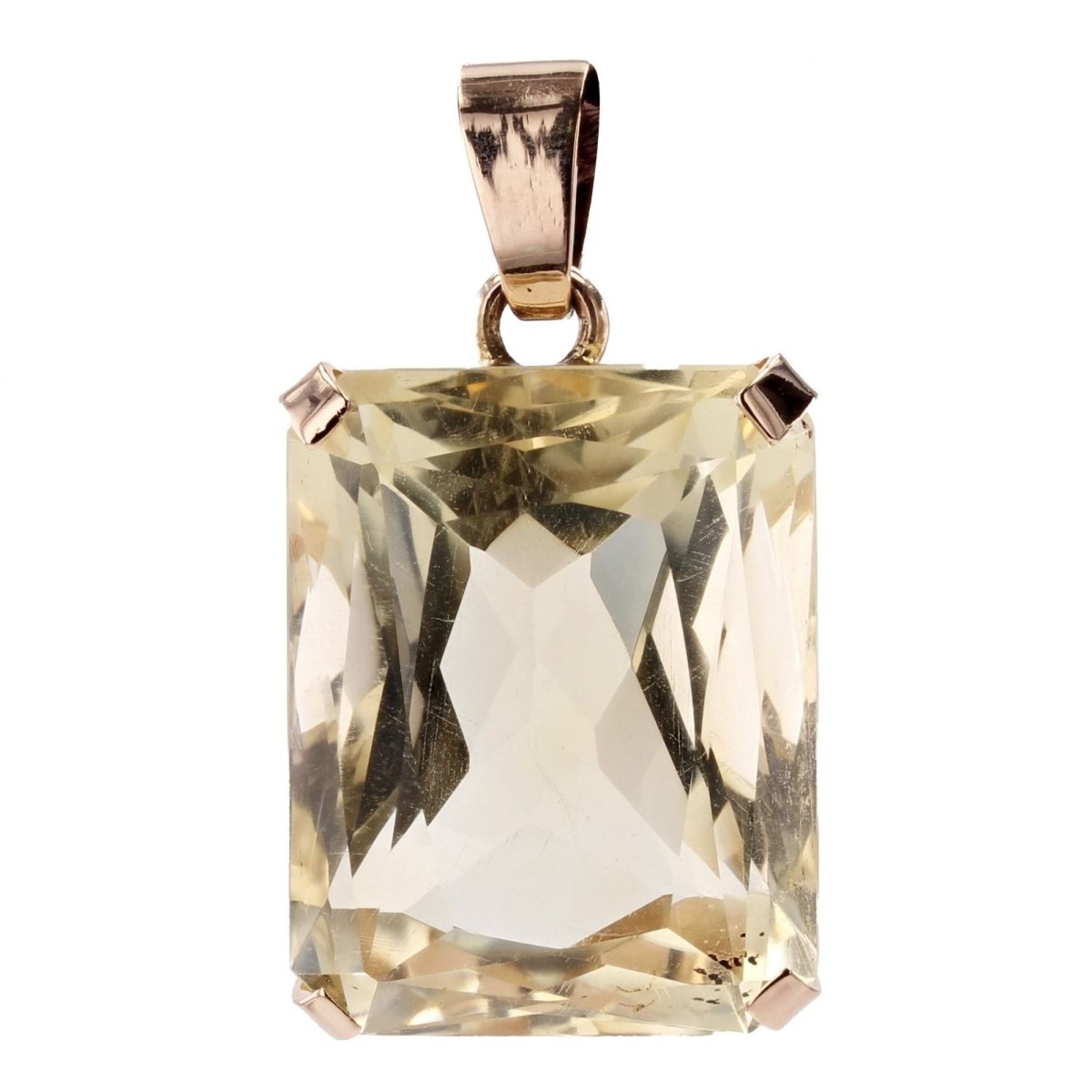 Pendentif VINTAGE Citrine en or rose - Castafiore