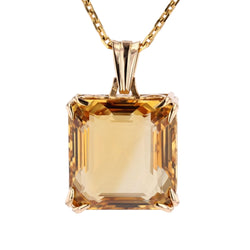 Pendentif vintage en or rose et citrine - Castafiore