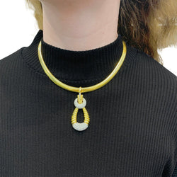 Pendentif vintage Kutchinsky or, diamants. - Castafiore