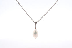 Pendentif vintage perle de culture d'eau douce et diamants - Castafiore