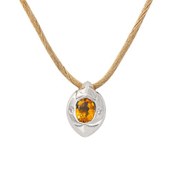 Piaget Collier Pendentif Or blanc Citrine - Castafiore