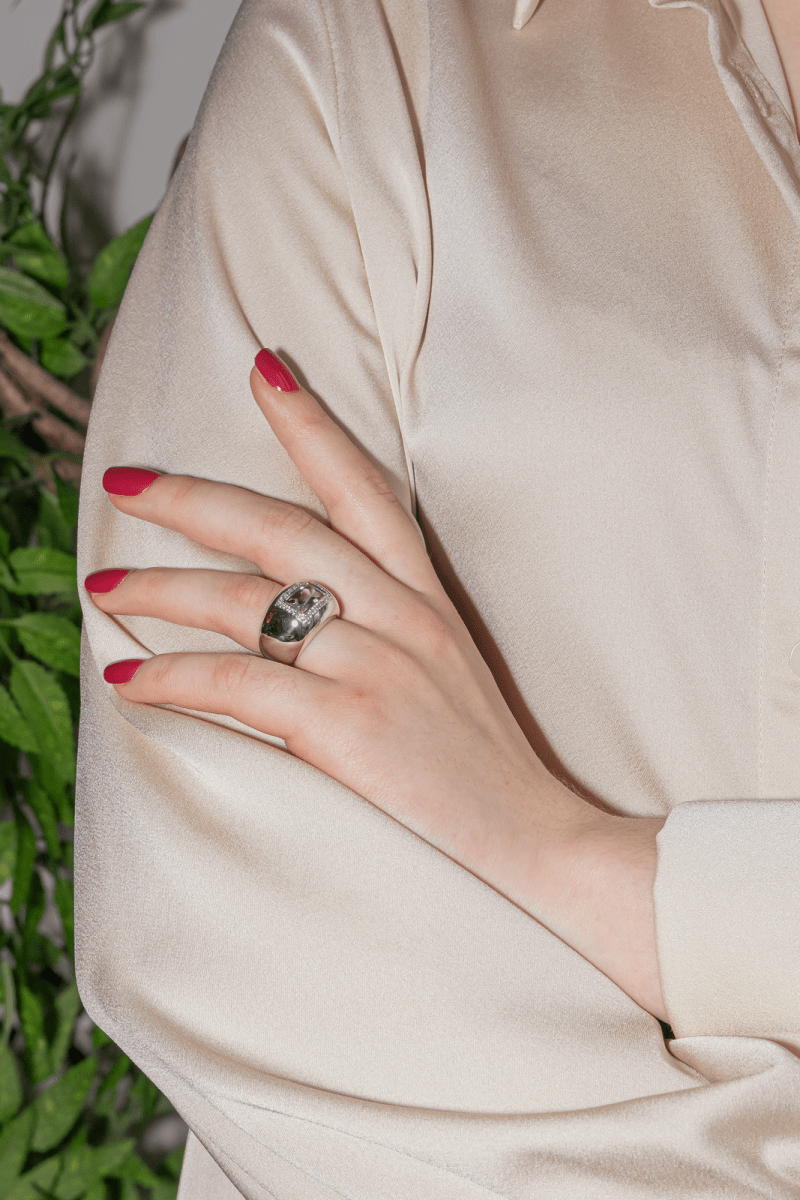 Poiray Bague Thessalie Or blanc Améthyste - Castafiore