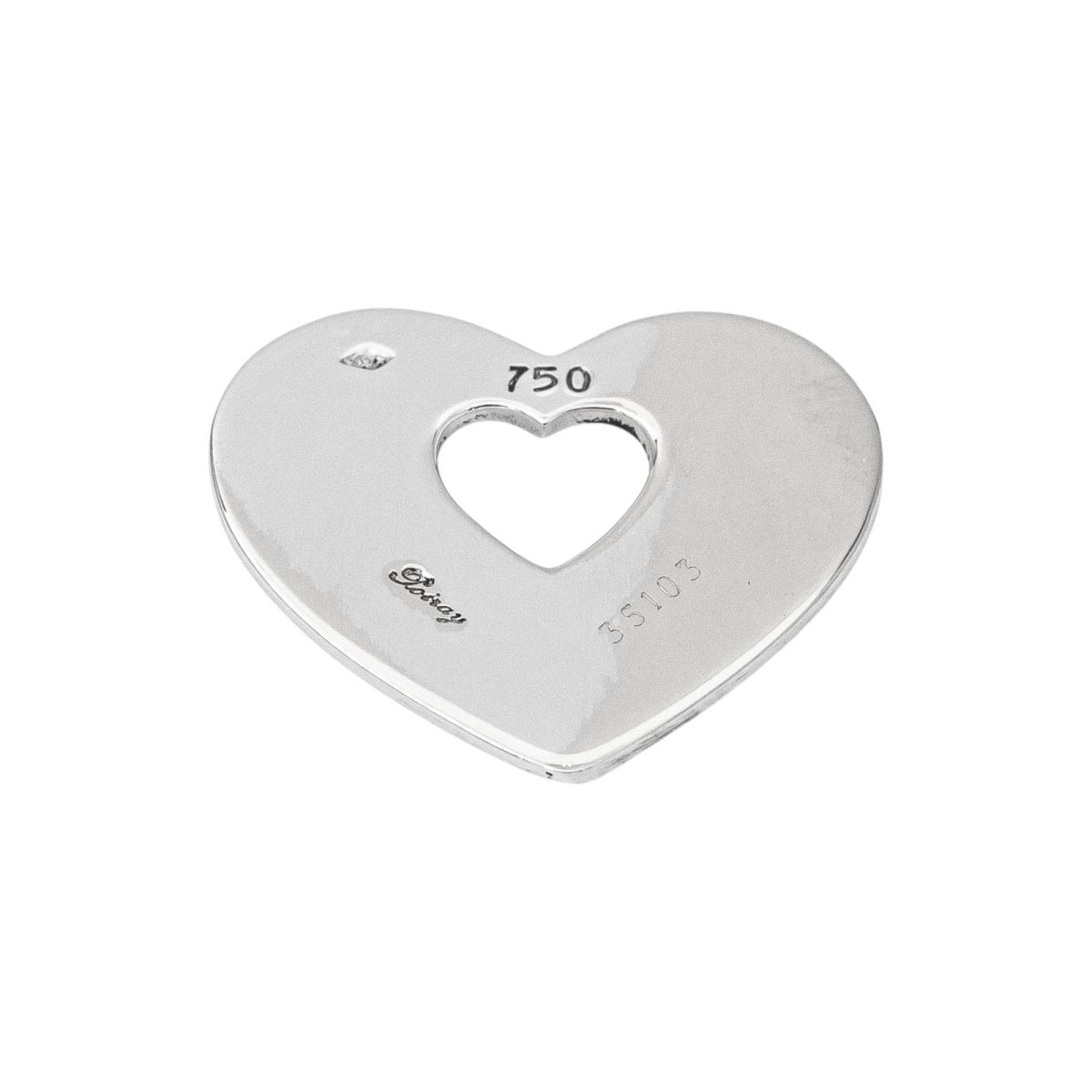 Poiray Pendentif Cœur Cœur Or blanc - Castafiore