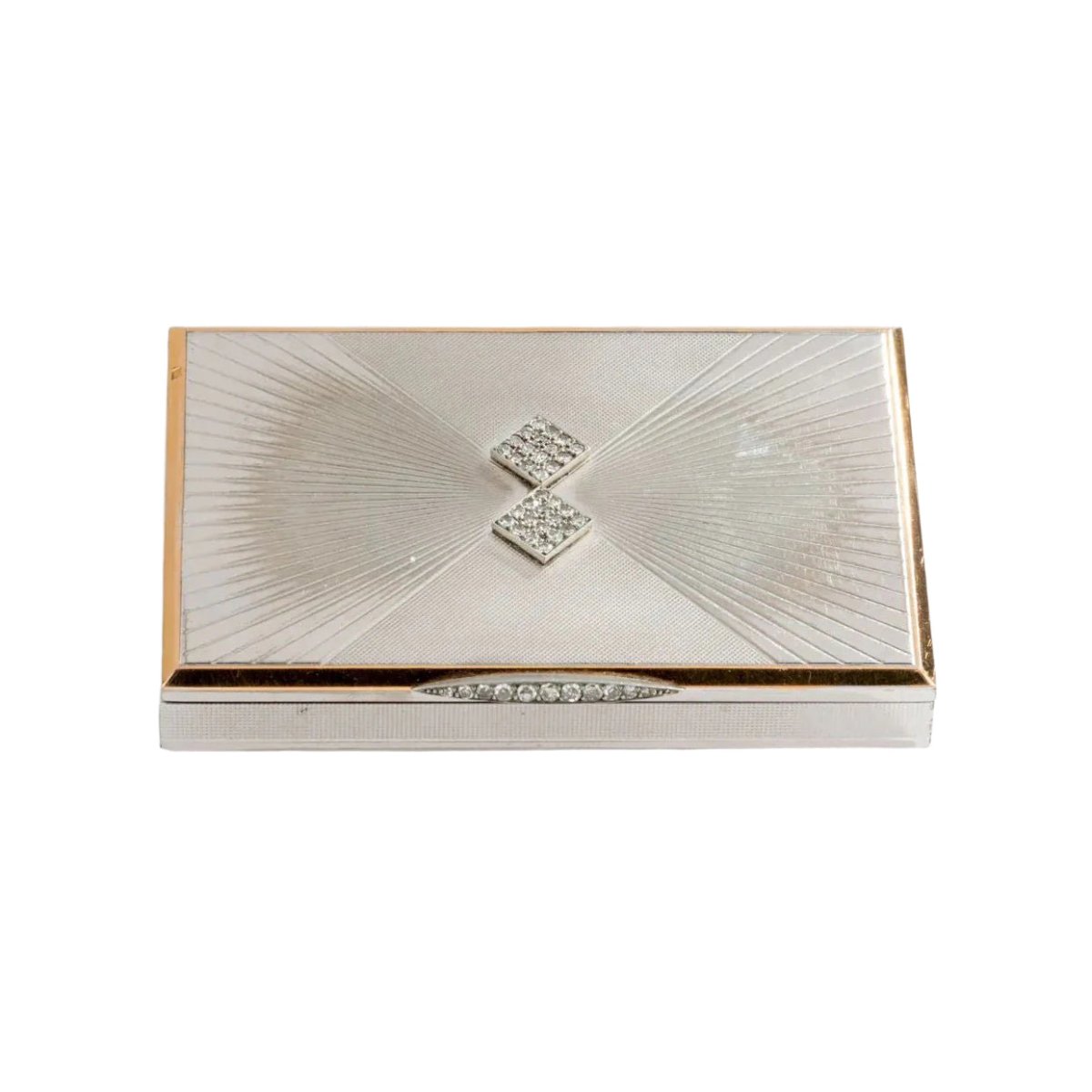 Poudrier VAN CLEEF & ARPELS en styptor et diamants - Castafiore