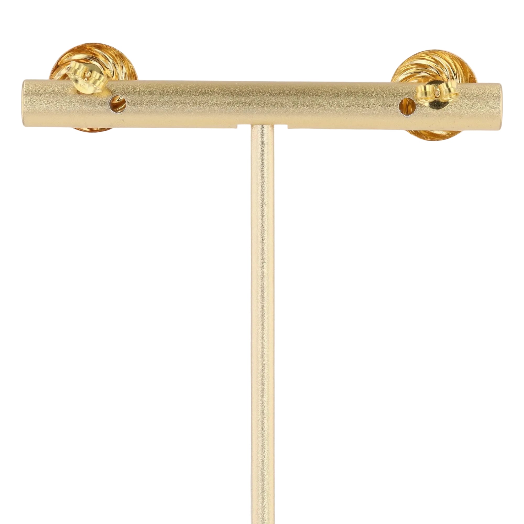 Puces d'oreilles or jaune perle de culture