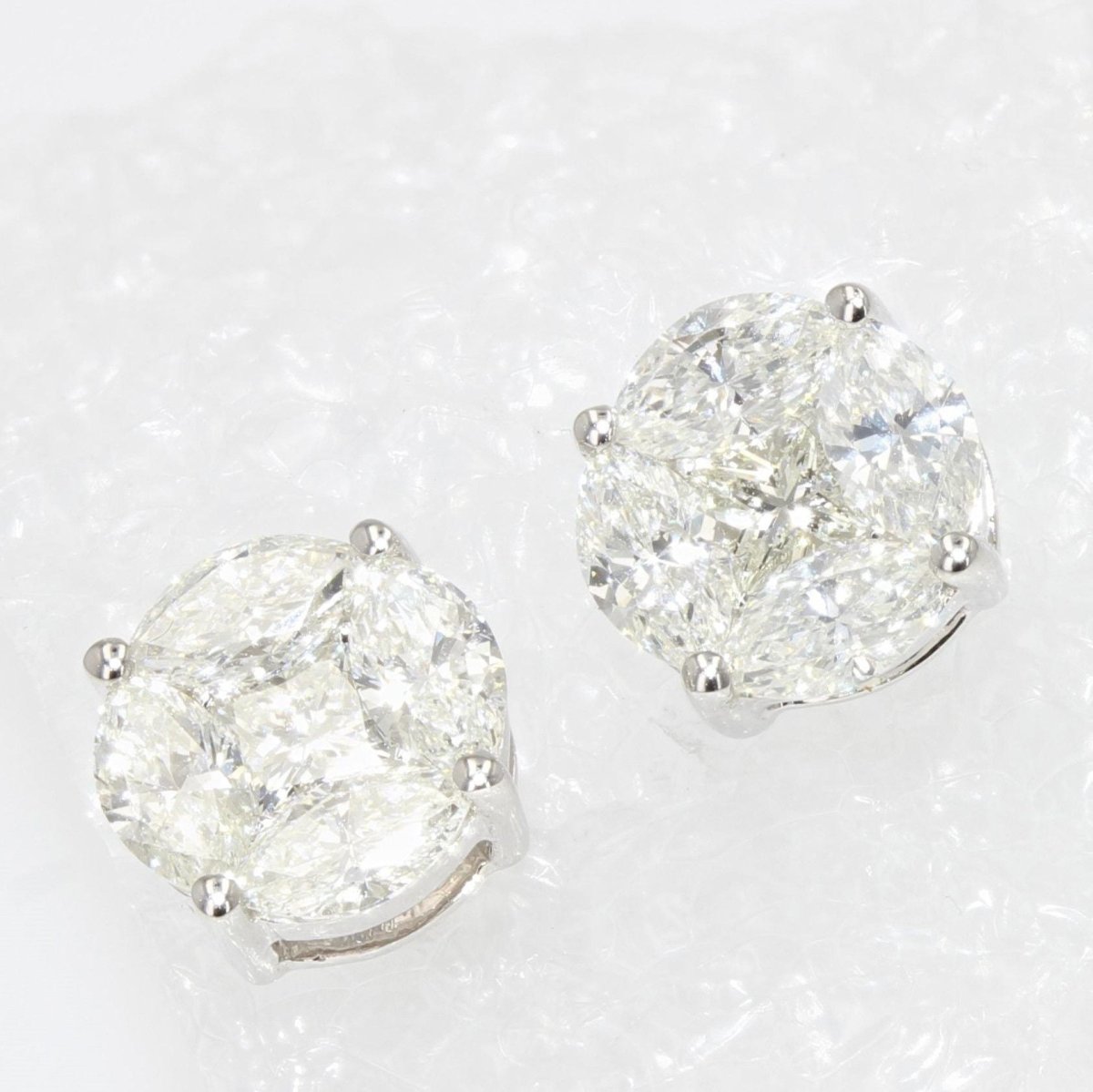 Puces d'oreilles diamants 0.24 carat or blanc - Castafiore