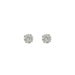 Puces d'oreilles diamants 0.24 carat or blanc - Castafiore