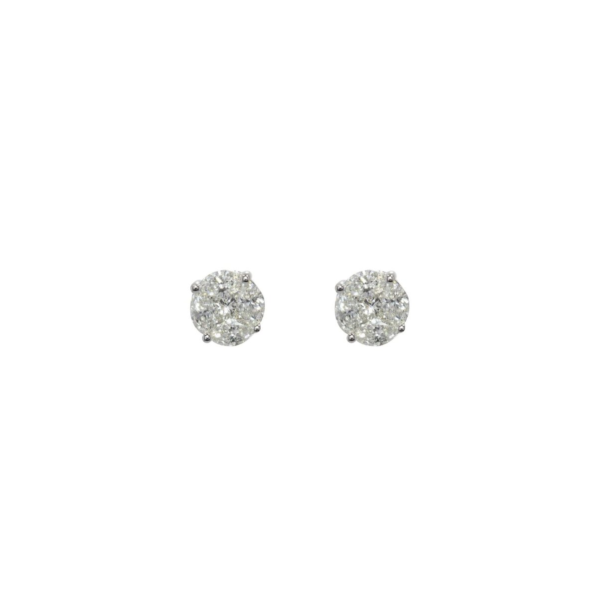 Puces d'oreilles diamants 0.24 carat or blanc - Castafiore
