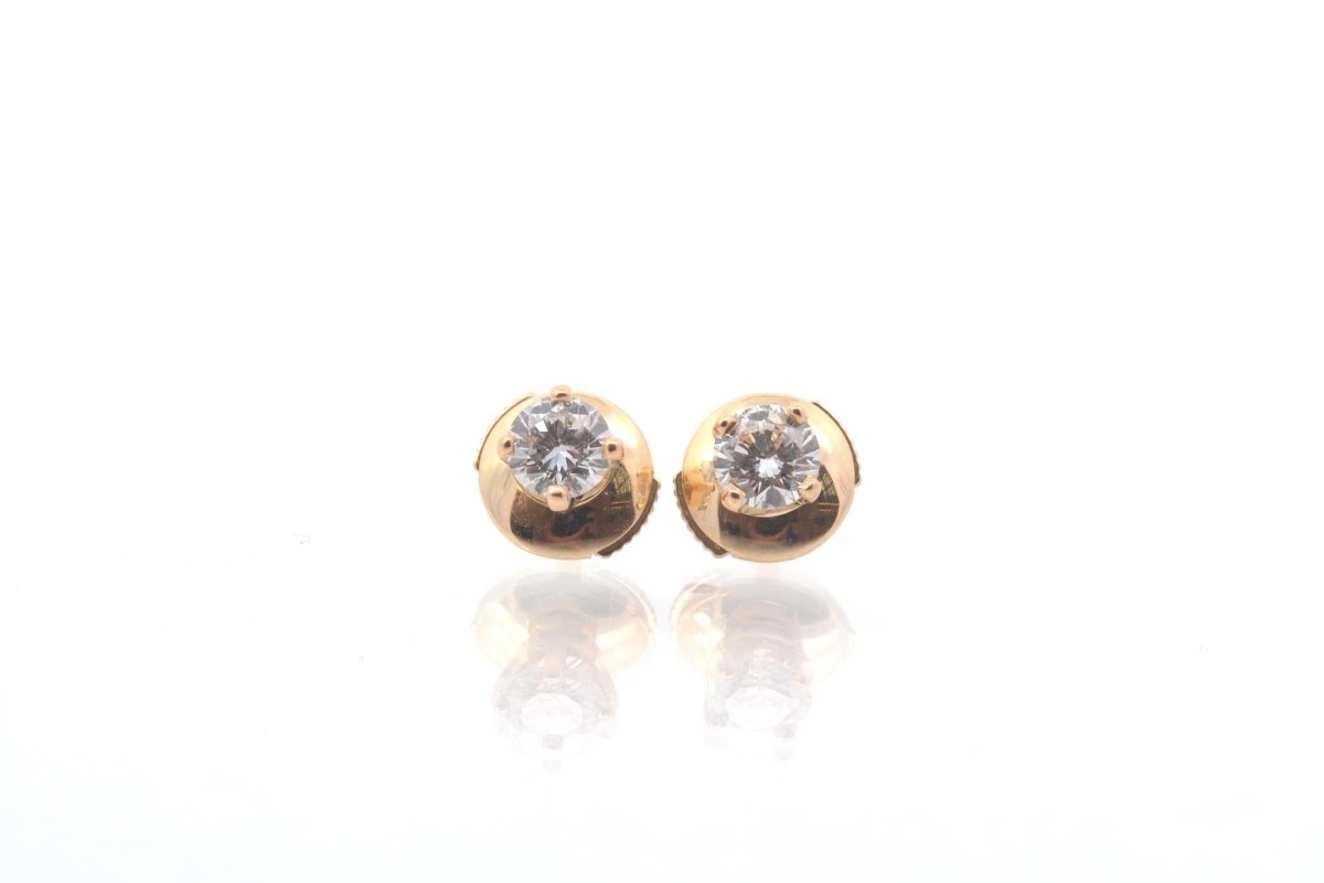 Puces d'Oreilles Diamants en Or - Castafiore