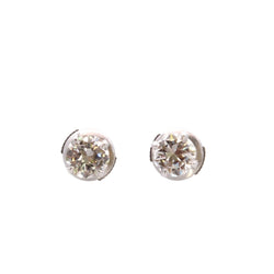 Puces d’oreilles en or blanc et diamants - Castafiore