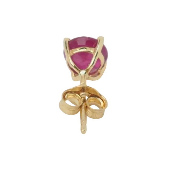 Puces d'oreilles en or jaune et rubis - Castafiore
