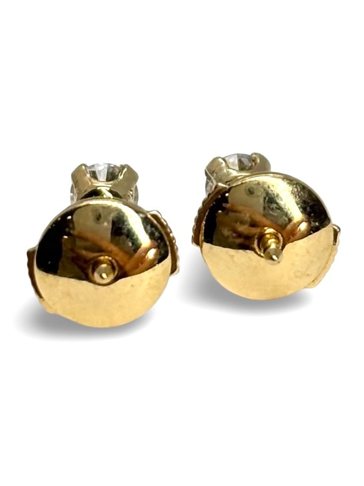 Puces d'oreilles or jaune et diamants 0,26 ct - Castafiore