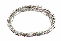 PULSERA DE ORO BLANCO CON RUBÍES - Castafiore