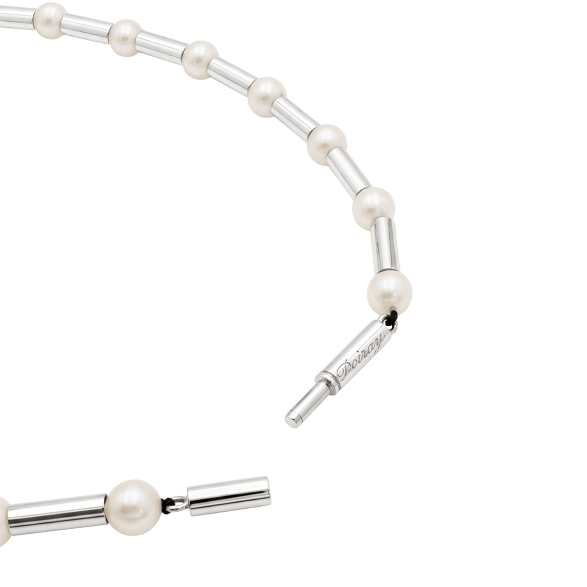 Collier Poiray "Fuseau", or blanc, perles.