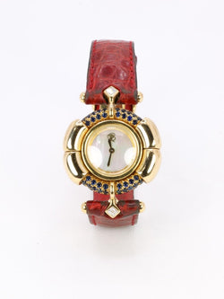 RENE BOIVIN Montre Chrysalide or jaune rubis saphirs diamants - Castafiore