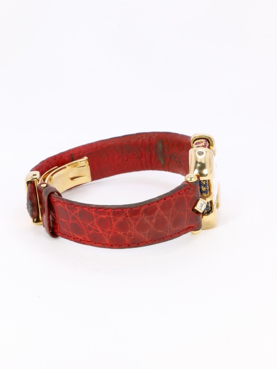 RENE BOIVIN Montre Chrysalide or jaune rubis saphirs diamants - Castafiore
