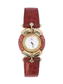 RENE BOIVIN Montre Chrysalide or jaune rubis saphirs diamants - Castafiore