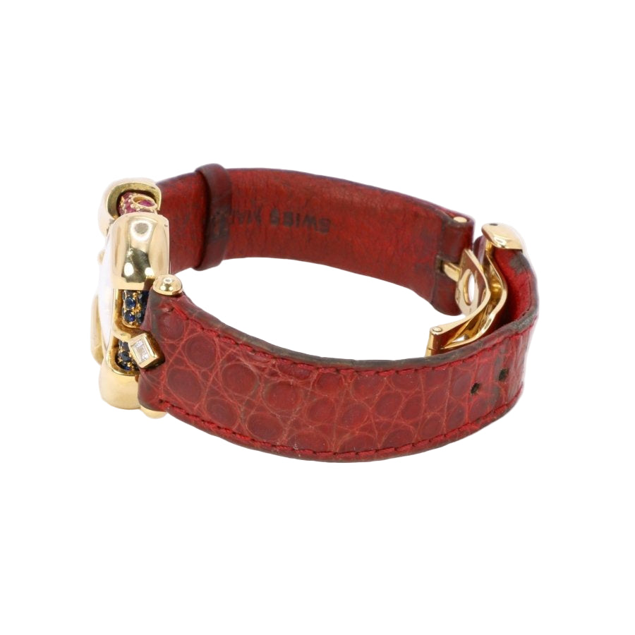 RENE BOIVIN Montre Chrysalide or jaune rubis saphirs diamants - Castafiore