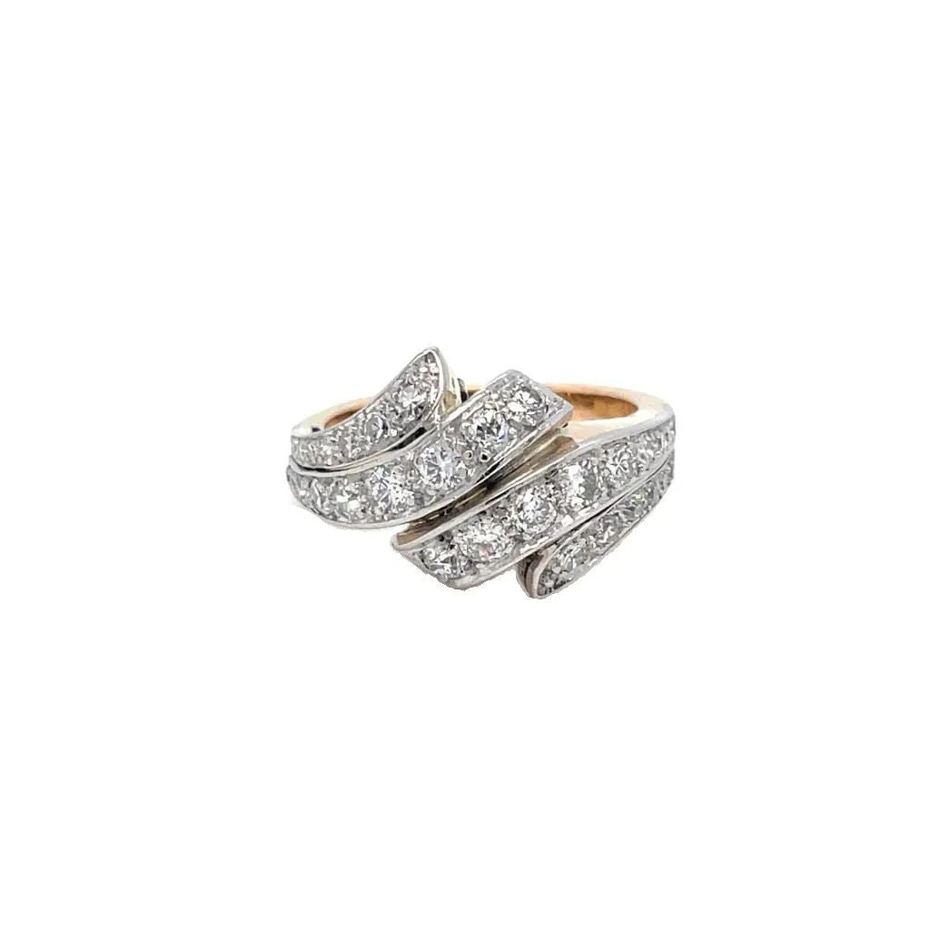 Retro 1,50 Carat Diamond Cocktail Gold Ring - Castafiore