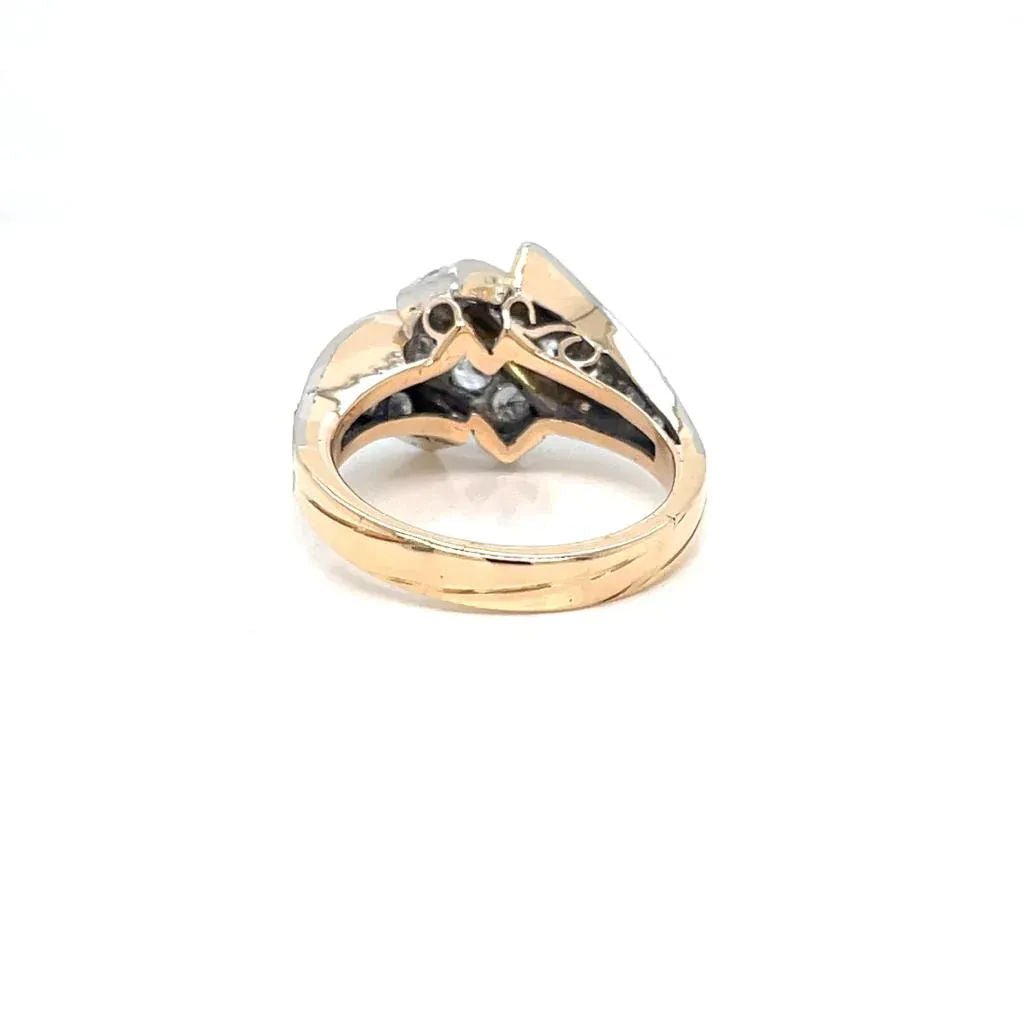 Retro 1,50 Carat Diamond Cocktail Gold Ring - Castafiore