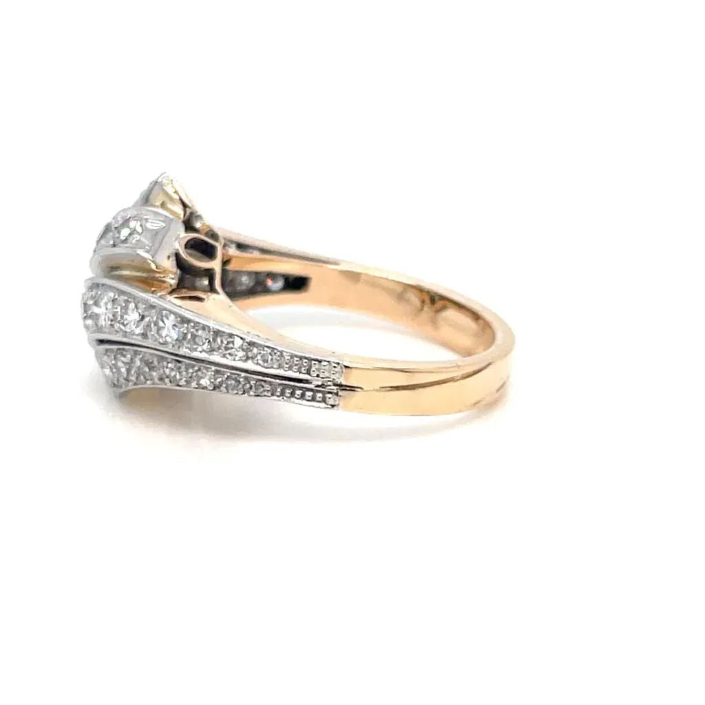 Retro 1,50 Carat Diamond Cocktail Gold Ring - Castafiore