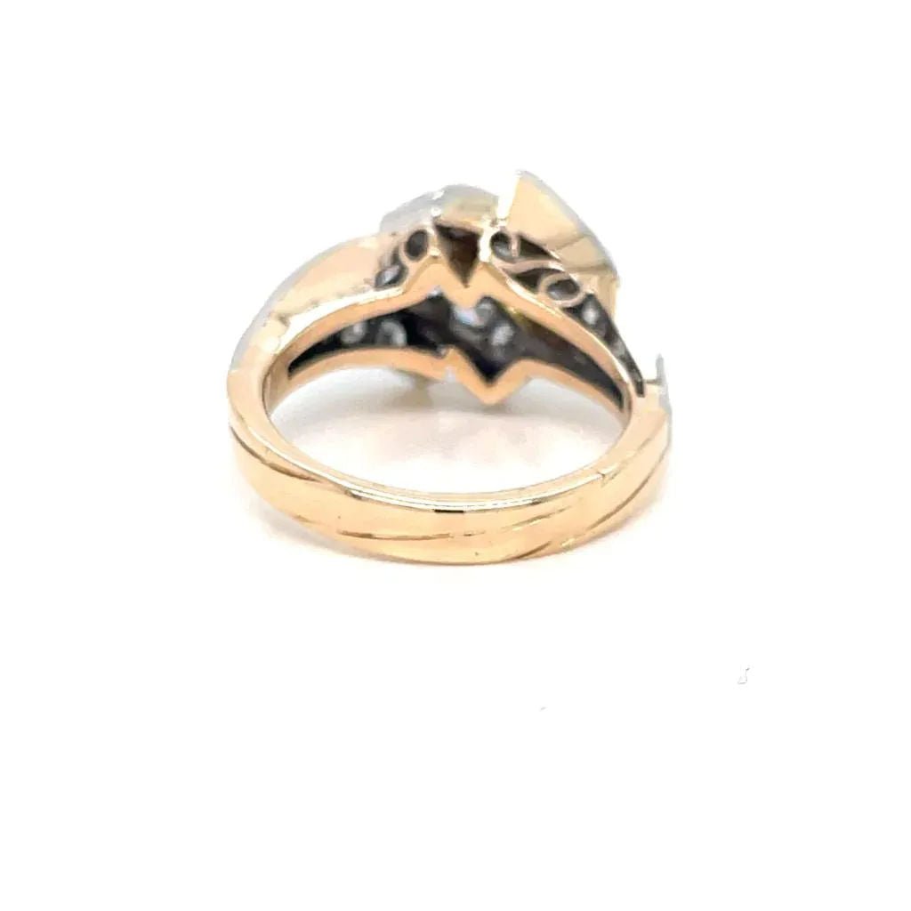 Retro 1,50 Carat Diamond Cocktail Gold Ring - Castafiore