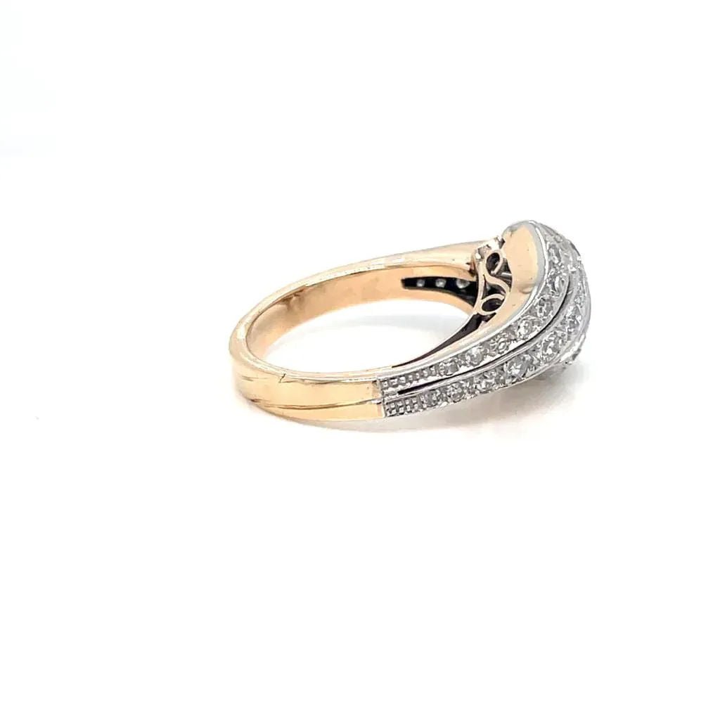 Retro 1,50 Carat Diamond Cocktail Gold Ring - Castafiore