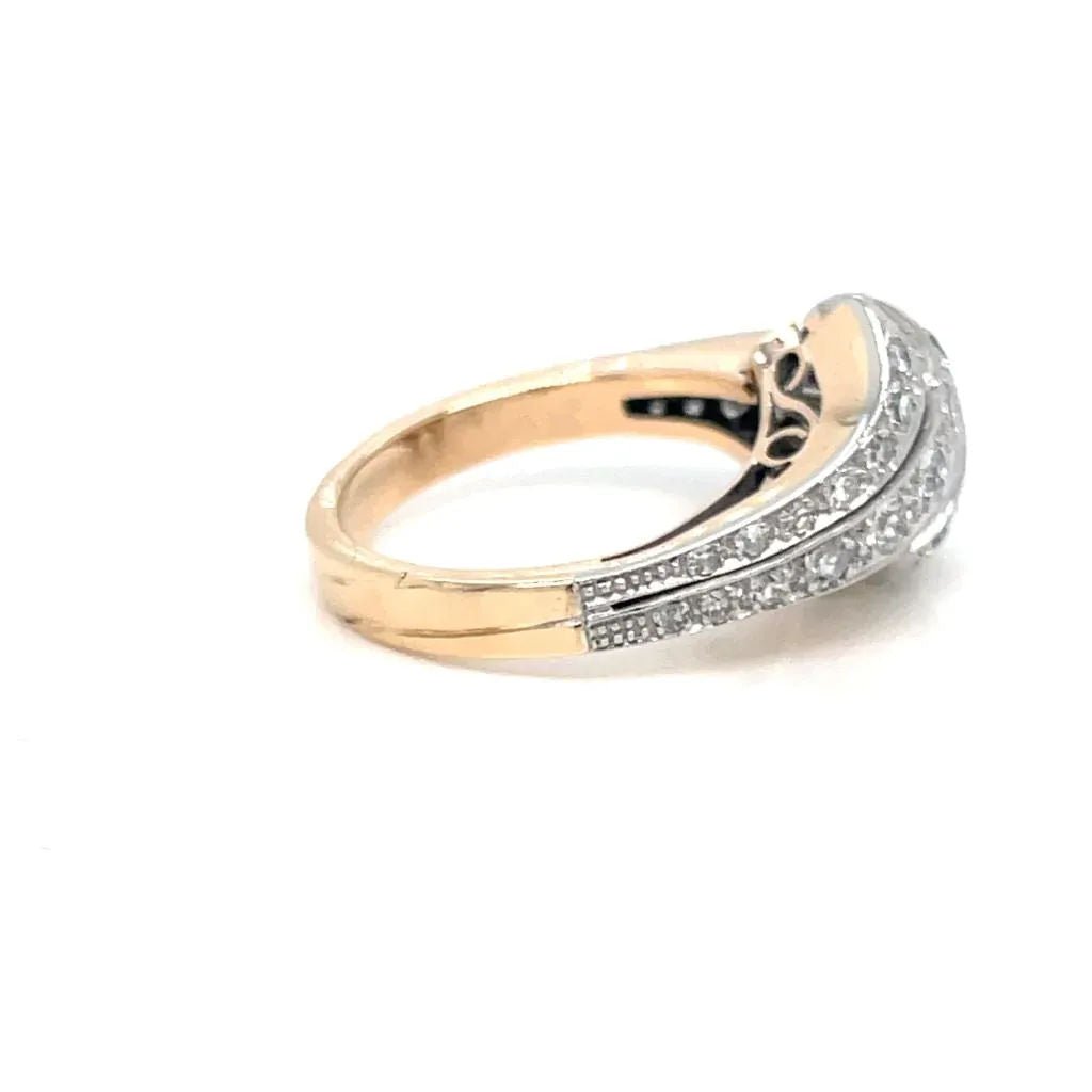 Retro 1,50 Carat Diamond Cocktail Gold Ring - Castafiore