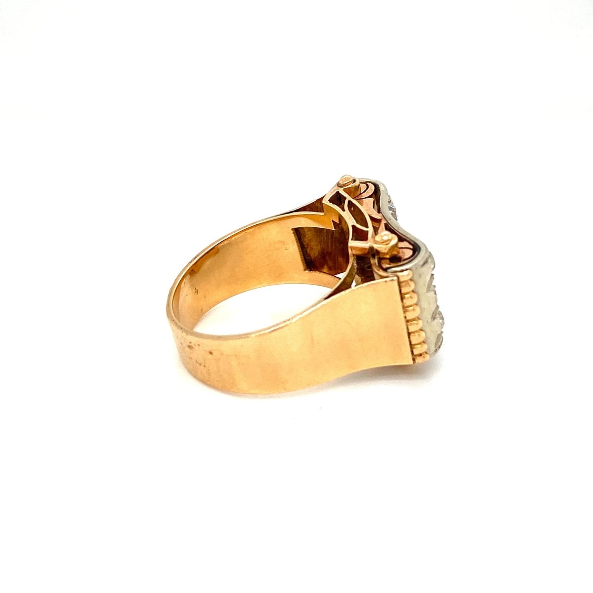 Retro 3,30 Carat Diamond Gold Cocktail Ring - Castafiore