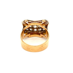Retro 3,30 Carat Diamond Gold Cocktail Ring - Castafiore