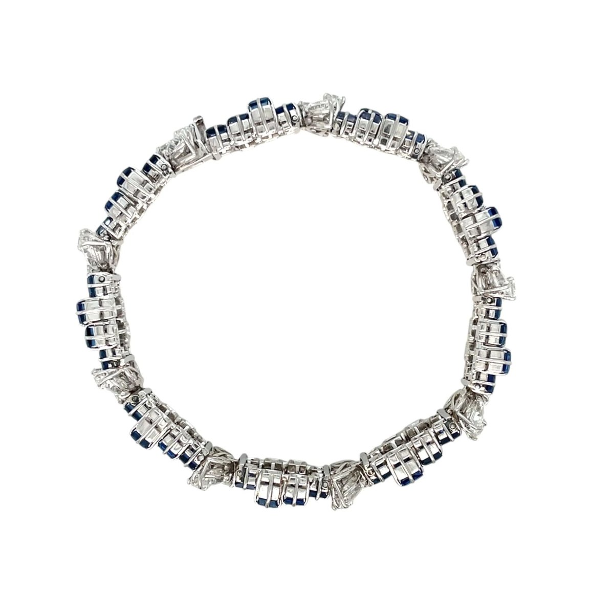 Retro Sapphire Diamond Link Bracelet - Castafiore