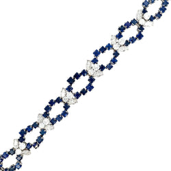 Retro Sapphire Diamond Link Bracelet - Castafiore