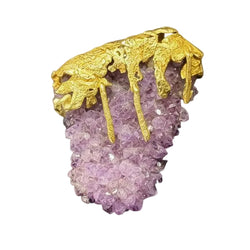 Roland Schad - Pendentif Or jaune et Améthyste - Castafiore