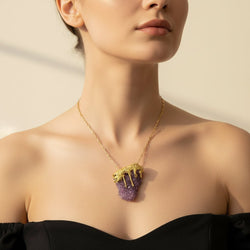 Roland Schad - Pendentif Or jaune et Améthyste - Castafiore