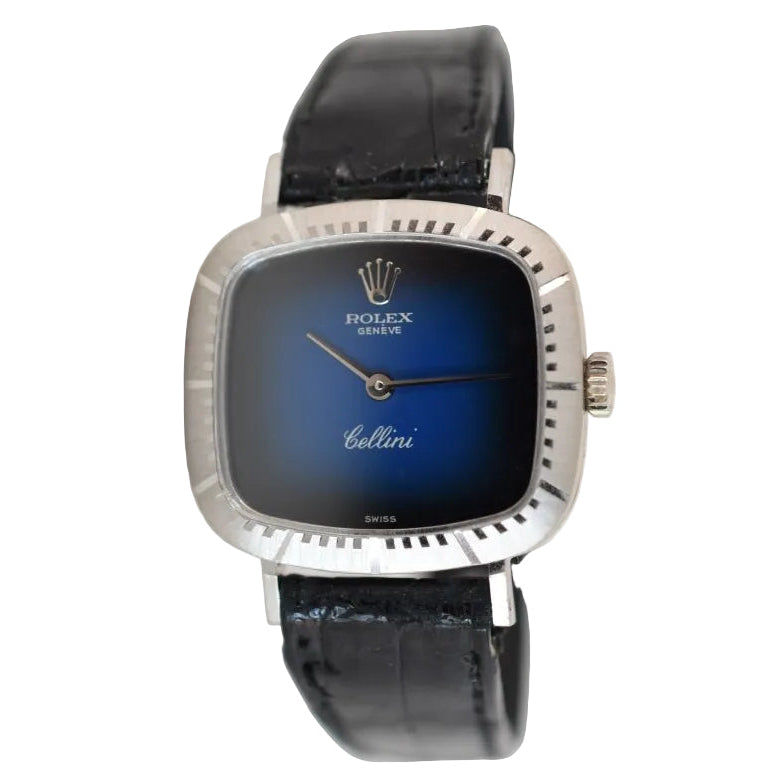 Rolex dame Cellini, ligne "Zephir", réf. 4082/9, circa 1970, or blanc 18 carats - Castafiore