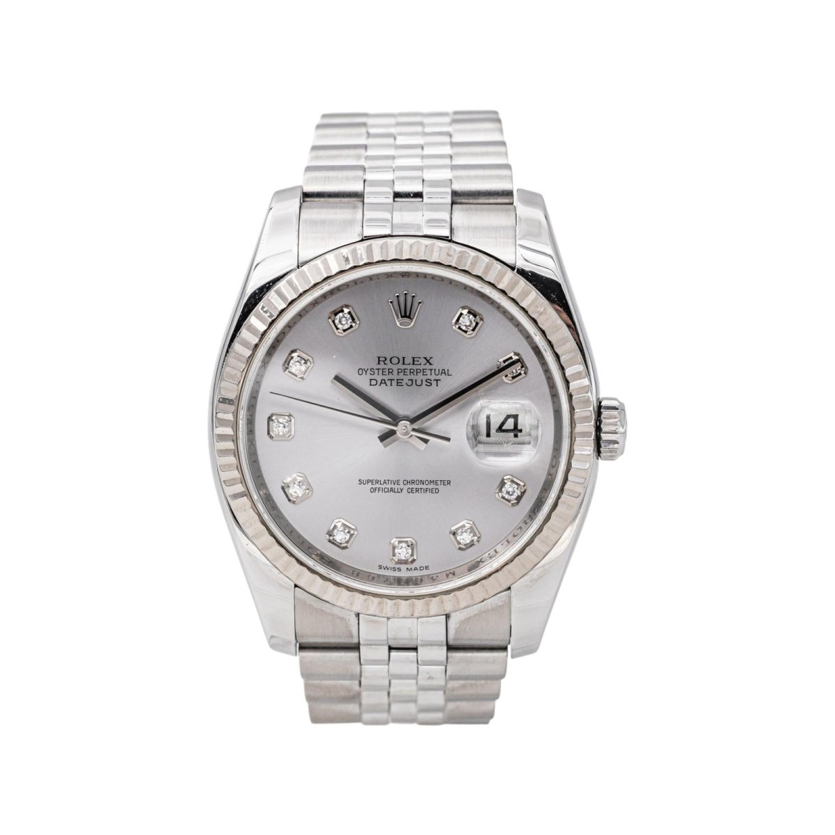 Rolex Montre Datejust Acier Diamant - Castafiore