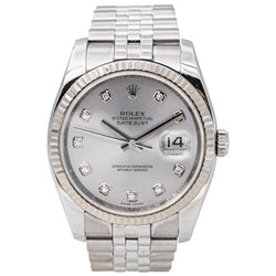 Rolex Montre Datejust Acier Diamant - Castafiore
