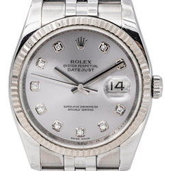 Rolex Montre Datejust Acier Diamant - Castafiore
