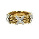 Rope Design Diamond Gold Band Ring - Castafiore