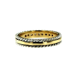 Rope Design Diamond Gold Band Ring - Castafiore